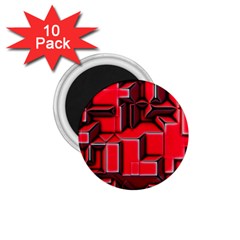 Background With Red Texture Blocks 1.75  Magnets (10 pack) 