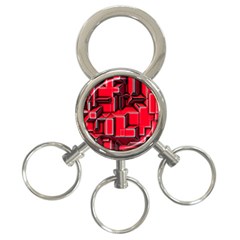 Background With Red Texture Blocks 3-Ring Key Chains