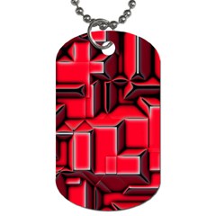 Background With Red Texture Blocks Dog Tag (Two Sides)