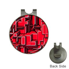 Background With Red Texture Blocks Hat Clips with Golf Markers