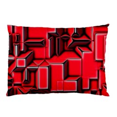 Background With Red Texture Blocks Pillow Case (Two Sides)