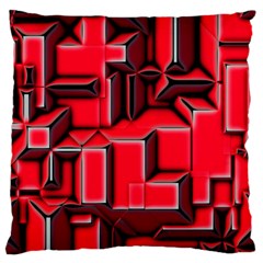 Background With Red Texture Blocks Large Cushion Case (One Side)