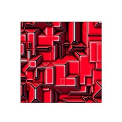 Background With Red Texture Blocks Satin Bandana Scarf