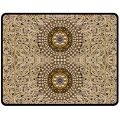Moon Shine Over The Wood In The Night Of Glimmering Pearl Stars Fleece Blanket (medium)  by pepitasart