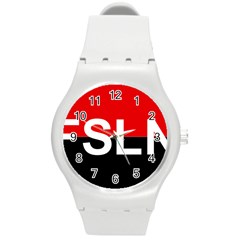 Flag Of Sandinista National Liberation Front Round Plastic Sport Watch (m) by abbeyz71