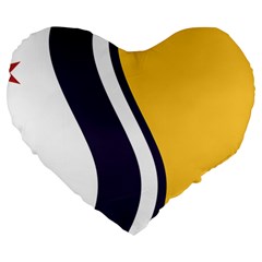 Flag Of South Bend, Indiana Large 19  Premium Flano Heart Shape Cushions by abbeyz71