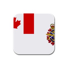 Flag Of Canadian Armed Forces Rubber Square Coaster (4 Pack)  by abbeyz71