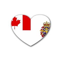 Flag Of Canadian Armed Forces Rubber Coaster (heart) 