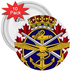 Badge Of Canadian Armed Forces 3  Buttons (10 Pack)  by abbeyz71