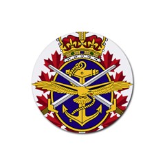 Badge Of Canadian Armed Forces Rubber Round Coaster (4 Pack)  by abbeyz71