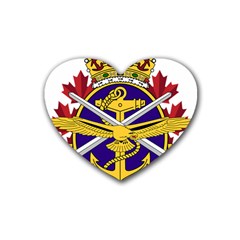 Badge Of Canadian Armed Forces Rubber Coaster (heart)  by abbeyz71
