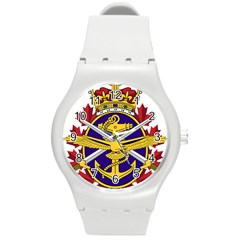 Badge Of Canadian Armed Forces Round Plastic Sport Watch (m) by abbeyz71