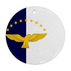 Flag Of Azores Round Ornament (two Sides) by abbeyz71