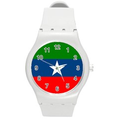 Flag Of Ogaden National Liberation Front Round Plastic Sport Watch (m) by abbeyz71