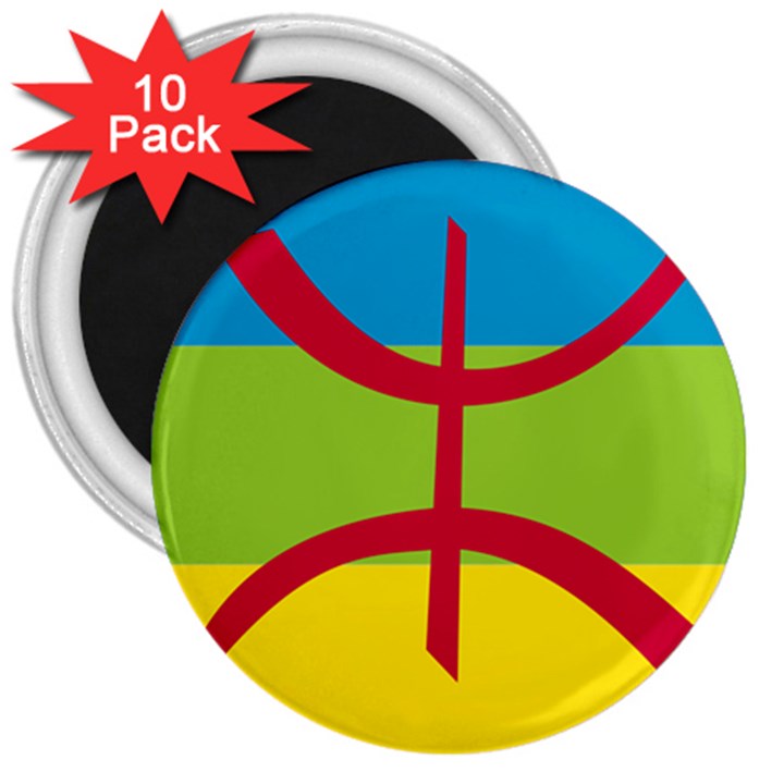 Berber Ethnic Flag 3  Magnets (10 pack) 