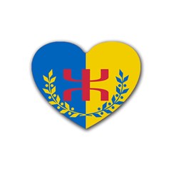 Flag Of Kabylie Region Rubber Coaster (heart)  by abbeyz71