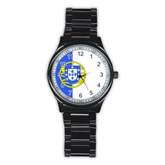 Proposed Flag Of Portugalicia Stainless Steel Round Watch by abbeyz71