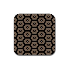 Black Bee Hive Texture Rubber Coaster (Square) 