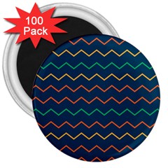 Pattern Zig Zag Colorful Zigzag 3  Magnets (100 Pack)