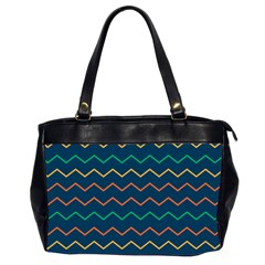 Pattern Zig Zag Colorful Zigzag Oversize Office Handbag (2 Sides)