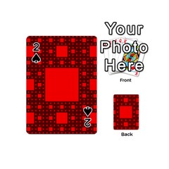 Red Sierpinski Carpet Plane Fractal Playing Cards 54 (mini)