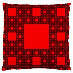 Red Sierpinski Carpet Plane Fractal Large Cushion Case (two Sides)