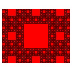 Red Sierpinski Carpet Plane Fractal Double Sided Flano Blanket (medium) 