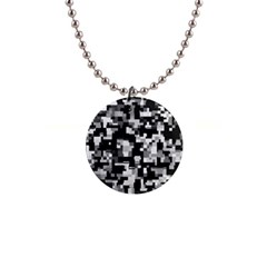 Noise Texture Graphics Generated 1  Button Necklace by Sapixe