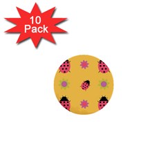 Ladybug Seamlessly Pattern 1  Mini Buttons (10 Pack)  by Sapixe