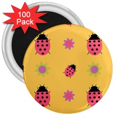 Ladybug Seamlessly Pattern 3  Magnets (100 Pack)