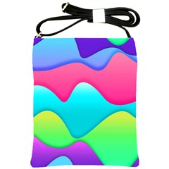 Lines Curves Colors Geometric Lines Shoulder Sling Bag