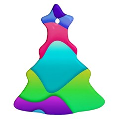 Lines Curves Colors Geometric Lines Christmas Tree Ornament (two Sides) by Sapixe