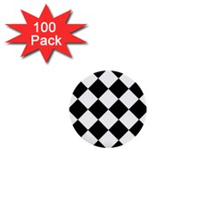 Grid Domino Bank And Black 1  Mini Buttons (100 Pack)  by Sapixe