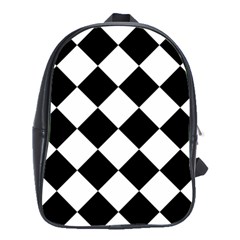 Grid Domino Bank And Black School Bag (large) by Sapixe