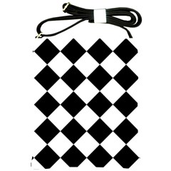 Grid Domino Bank And Black Shoulder Sling Bag