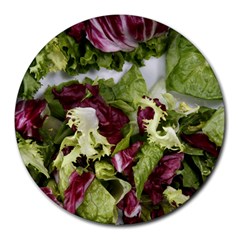 Salad Lettuce Vegetable Round Mousepads by Sapixe