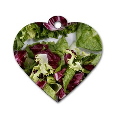 Salad Lettuce Vegetable Dog Tag Heart (Two Sides)