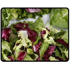 Salad Lettuce Vegetable Fleece Blanket (medium)  by Sapixe