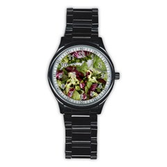 Salad Lettuce Vegetable Stainless Steel Round Watch
