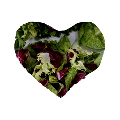 Salad Lettuce Vegetable Standard 16  Premium Flano Heart Shape Cushions