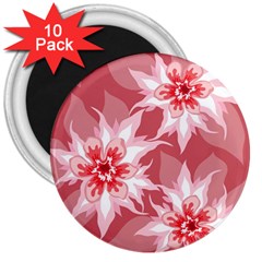 Flower Leaf Nature Flora Floral 3  Magnets (10 pack) 