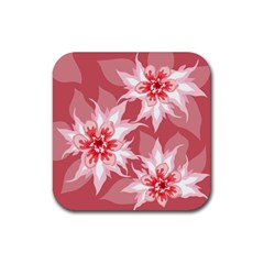 Flower Leaf Nature Flora Floral Rubber Coaster (Square) 