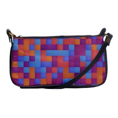 Squares Background Geometric Modern Shoulder Clutch Bag by Sapixe