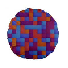 Squares Background Geometric Modern Standard 15  Premium Round Cushions