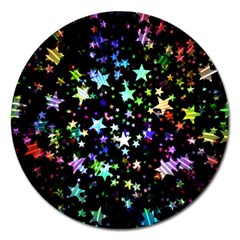 Christmas Star Gloss Lights Light Magnet 5  (round)