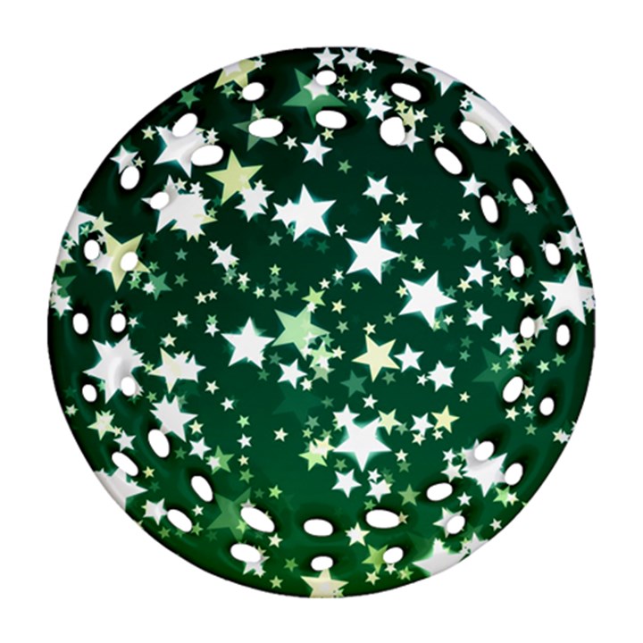 Christmas Star Advent Background Ornament (Round Filigree)