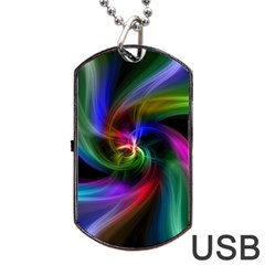 Abstract Art Color Design Lines Dog Tag Usb Flash (two Sides)