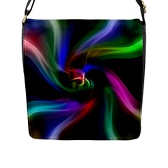 Abstract Art Color Design Lines Flap Closure Messenger Bag (l) by Sapixe