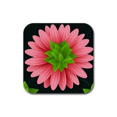 Plant Flower Flowers Design Leaves Rubber Square Coaster (4 Pack)  by Sapixe