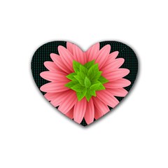 Plant Flower Flowers Design Leaves Rubber Coaster (heart)  by Sapixe